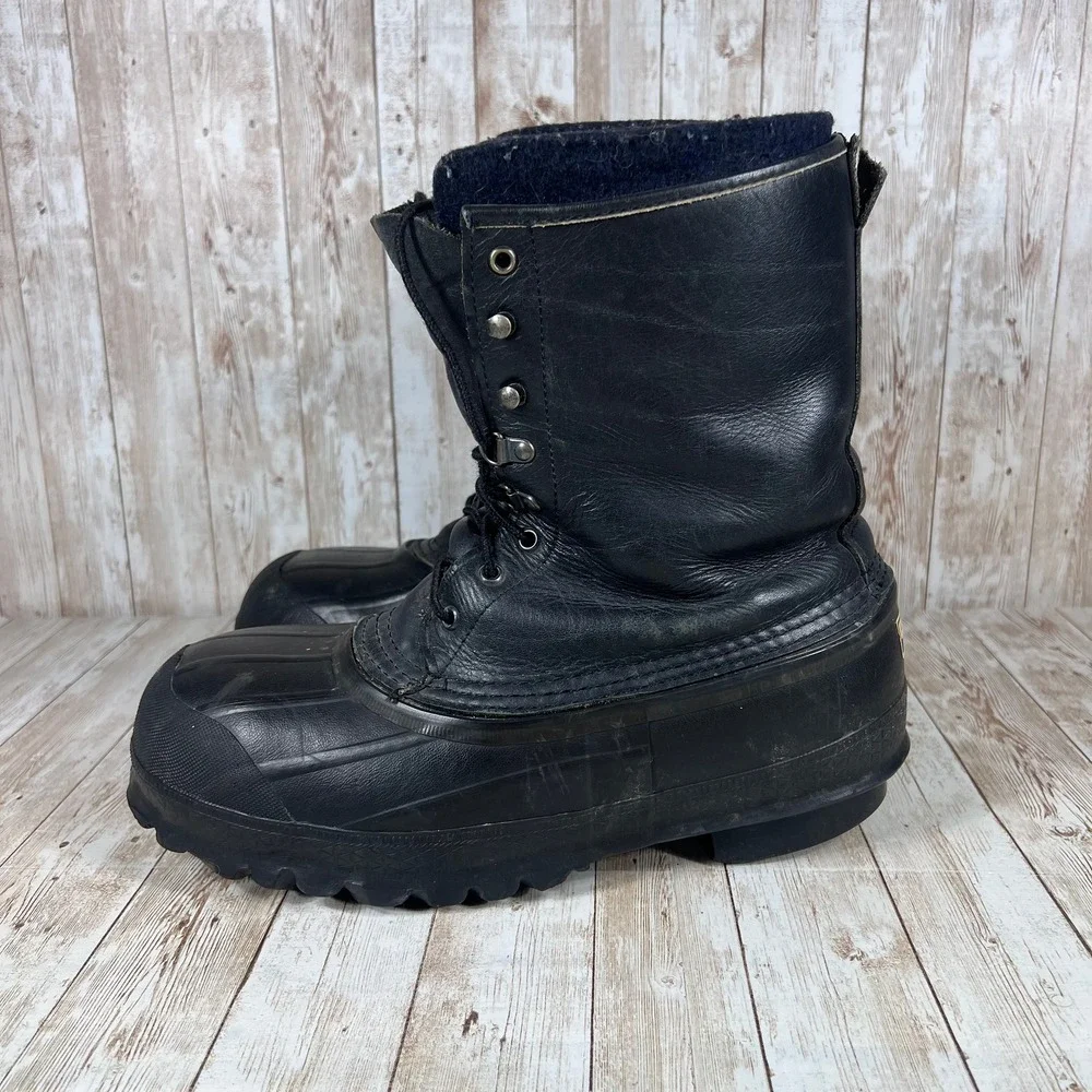 LaCrosse Iceman Black Leather Winter Duck Boots Waterproof Snow Work Boots‎ 7